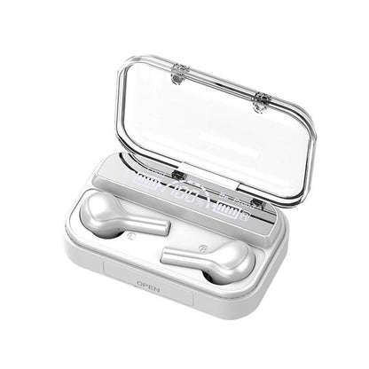 Touch Bluetooth Earphones with Noise Cancellation and Charging Box - White