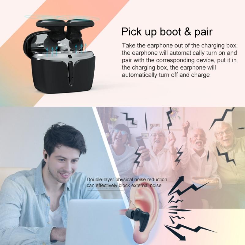 Waterproof True Wireless Bluetooth Earphones - Sports 5.0 - White