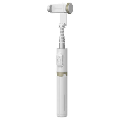 Reinforced Bluetooth Remote Control Selfie Stick with Hidden Design - White