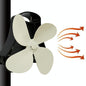 4-Blade Heat Powered Fireplace Stove Fan - Aluminum - White