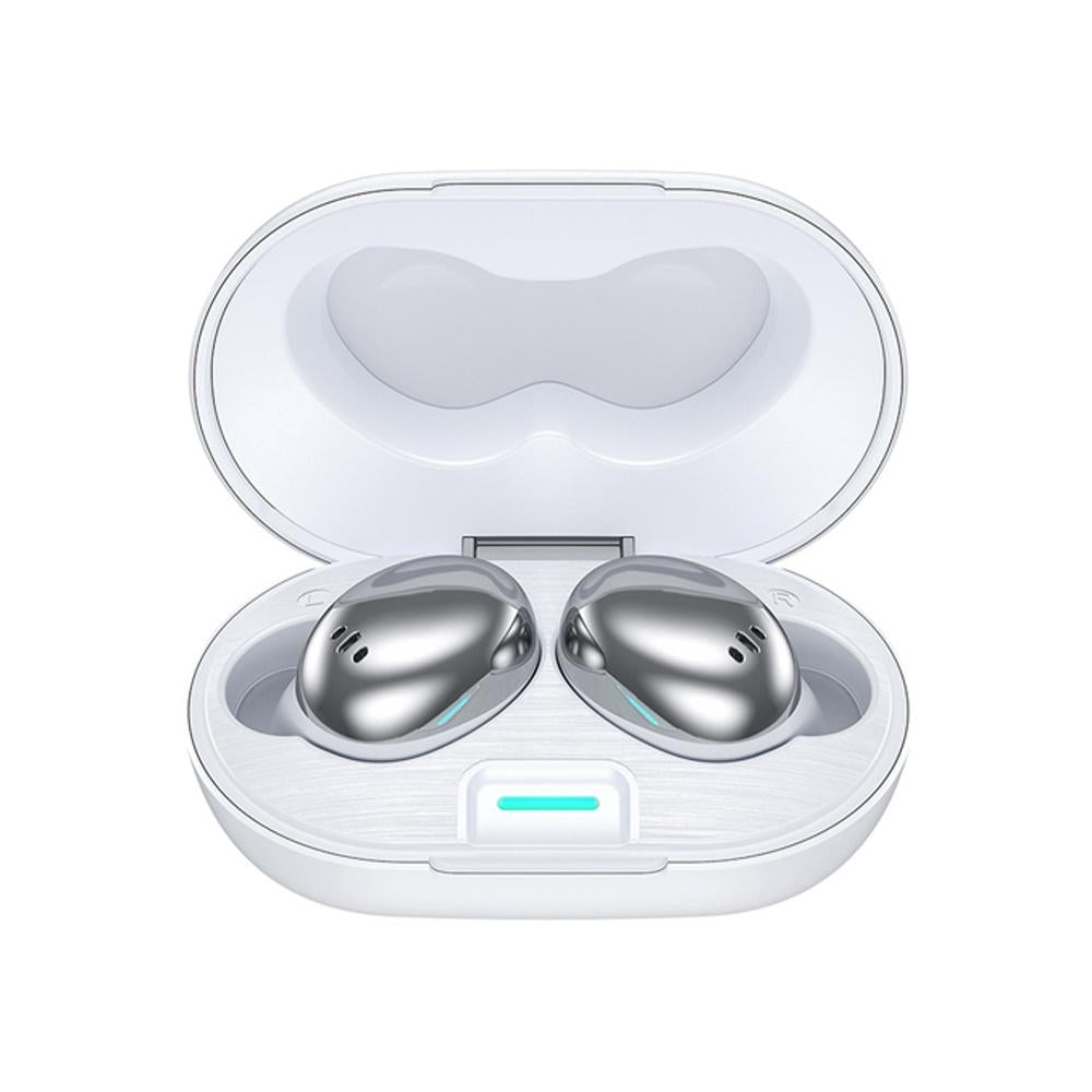 Metal Plating Wireless Tws Earphones with Charging Box - Bluetooth 5.0 - White