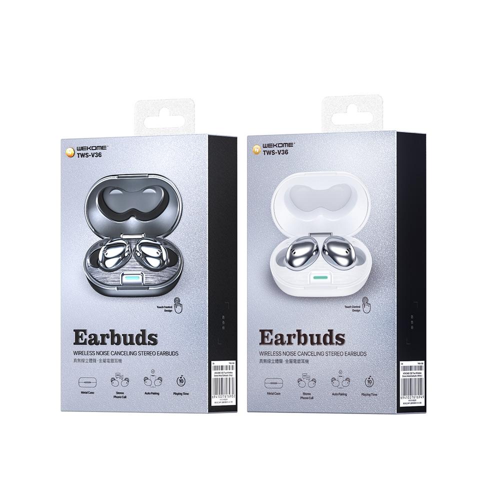 Metal Plating Wireless Tws Earphones with Charging Box - Bluetooth 5.0 - White