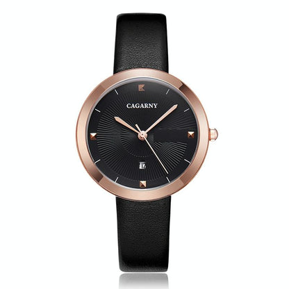 Waterproof Steel Band Quartz Watch - Fashion Life - Black White