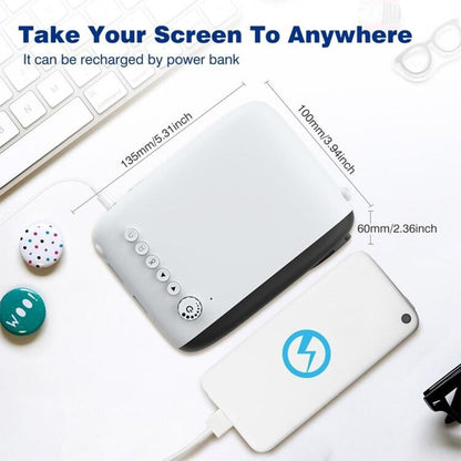 Portable Mini Led Projector For Home Theater - Av / Sd / Hdmi - Black White