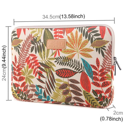 Colourful Leaves Sleeve Case for Macbook Samsung Sony Dell Alienware Chuwi Asus Hp Laptops - White