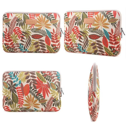 Colourful Leaves Sleeve Case for Macbook Samsung Sony Dell Alienware Chuwi Asus Hp Laptops - White