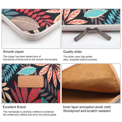 Colourful Leaves Sleeve Case for Macbook Samsung Sony Dell Alienware Chuwi Asus Hp Laptops - White