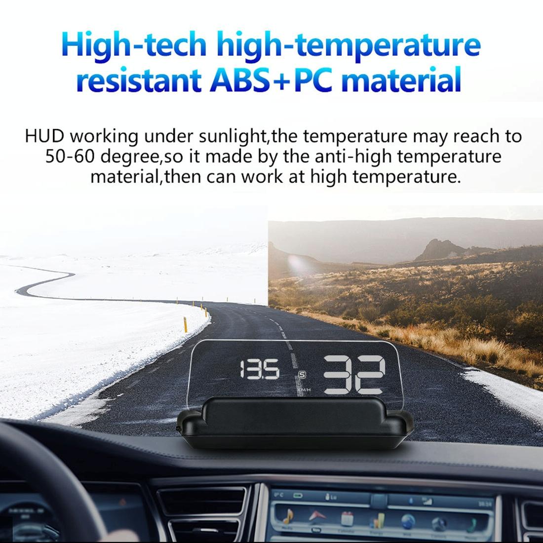 Virtual Hd Reflection Board Car Gps Hud Speed & Distance Display Over / Under Speed & Voltage Alarm Fatigue Driving - Blue