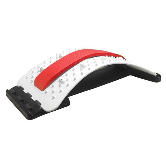 Back Pain Relief Device Lumbar Traction Stretcher - Red + White