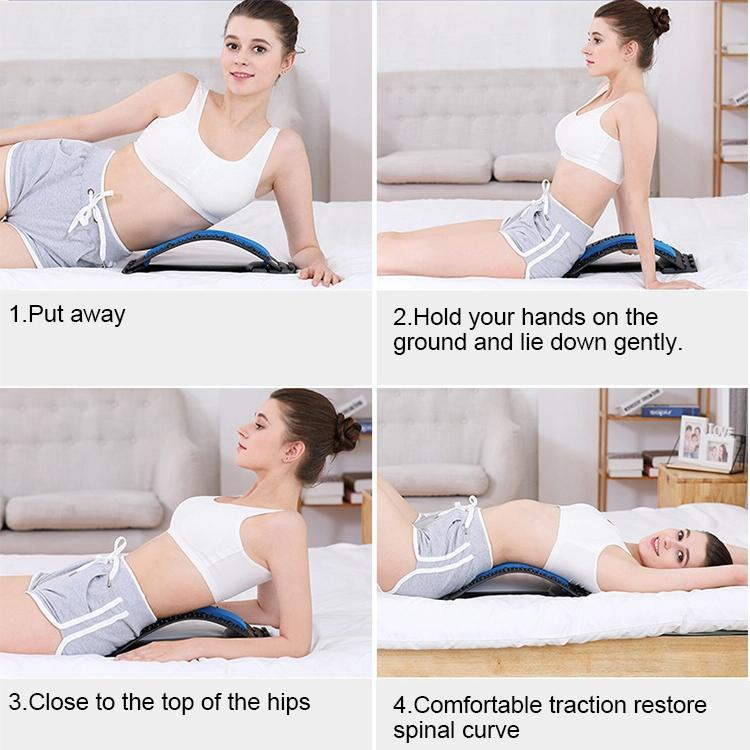 Back Pain Relief Device Lumbar Traction Stretcher - Red + White