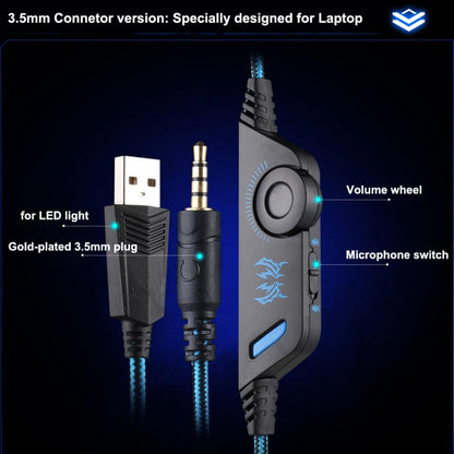 3.5Mm Gaming Headset With Mic & Led For Laptop / Phone - White