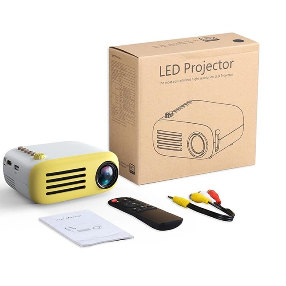 Portable Mini Led Projector For Home Theater - Av / Sd / Hdmi - Yellow White