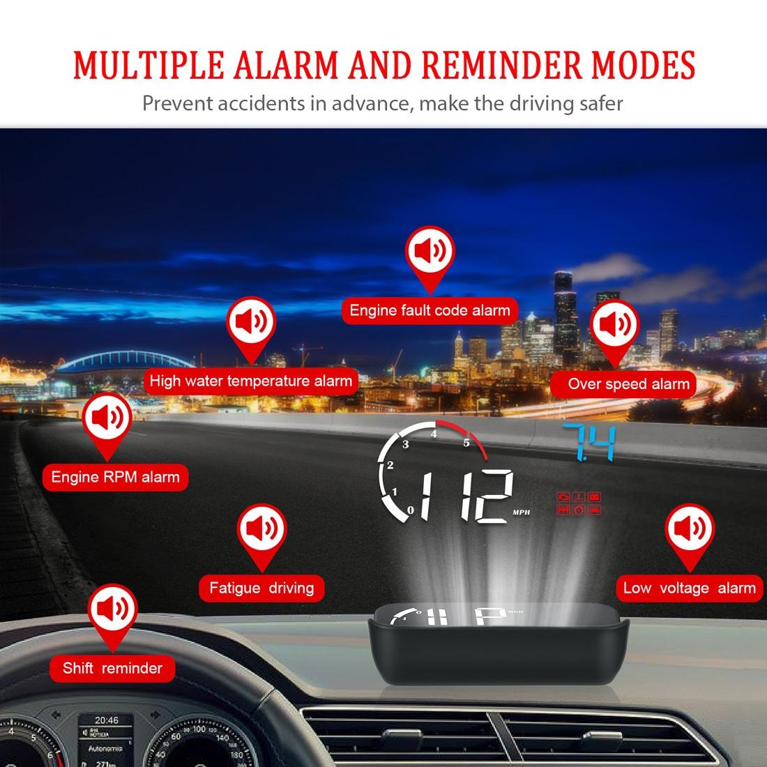 Universal Car Obd2 Hud 3.5 Inch Vehicle Head Up Display - Yellow