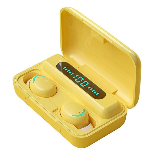 Macaron Series Bluetooth Earphones with Breathing Light & Noise Reduction - Yellow