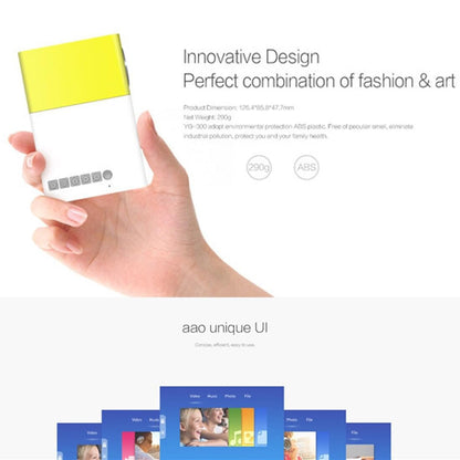 Portable Mini Home Theater Projector - 400 Lumens Hdmi / Av / Sd / Usb Remote Control - Yellow