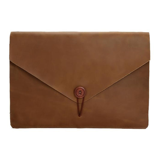 15.4 Business Laptop Tablet Bag - Genuine Leather - Universal Fit - Yellow