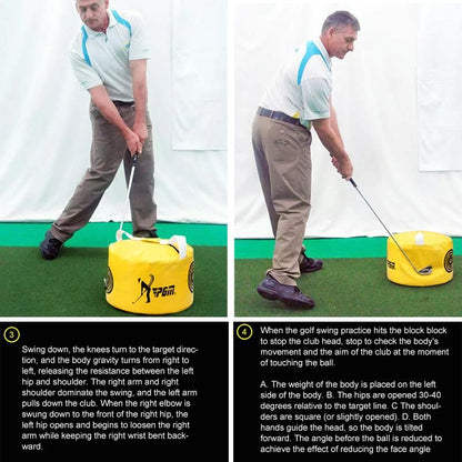 Versatile Golf Impact Trainer - Waterproof 26X44Cm - Yellow