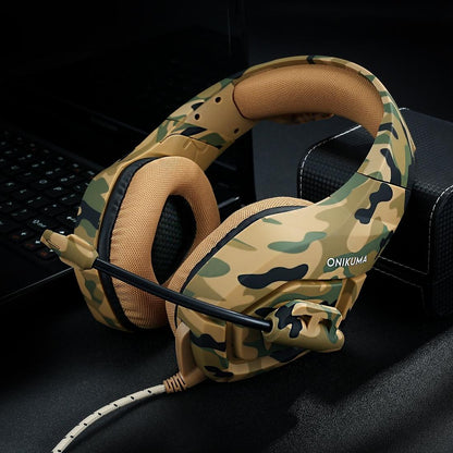 Camouflage Gaming Headset With Noise Canceling Mic - Yellow