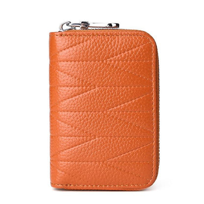 Women Anti Magnetic Leather Rfid Wallet - Brown