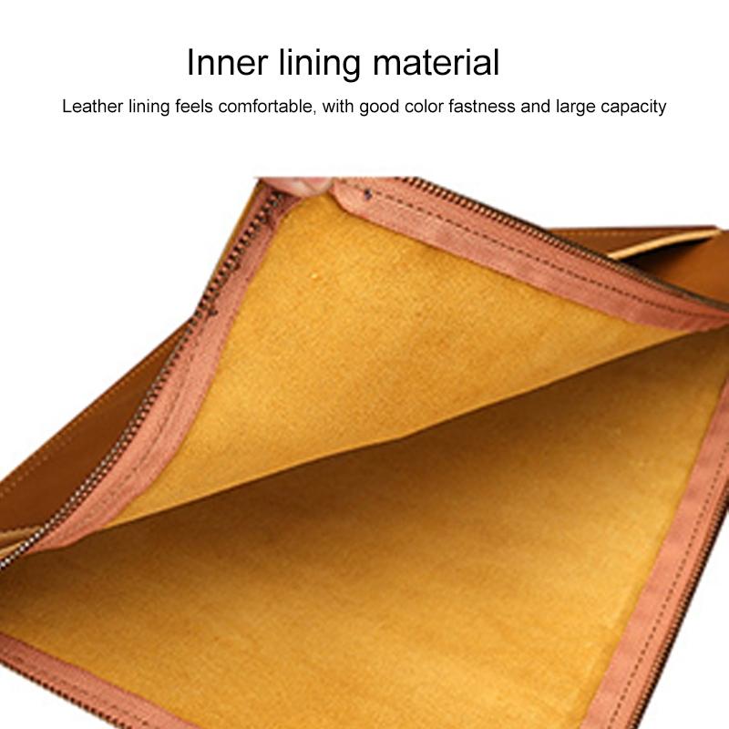 Premium Leather Business Laptop / Tablet Zipper Bag - Universal Fit - Brown