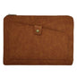 Premium Leather Business Laptop Bag With Zipper - Universal Fit - Brown