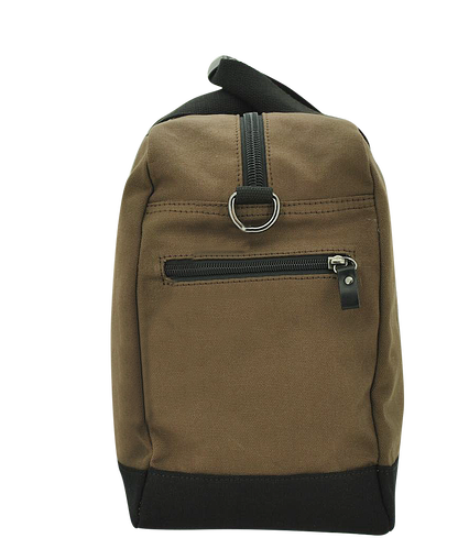 FIB Byron Cotton Canvas Overnight Bag Travel Luggage Duffle Duffel - Brown