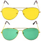 Green and Yellow Gold Aviator Party Glasses – Fun Novelty Set Australia Day