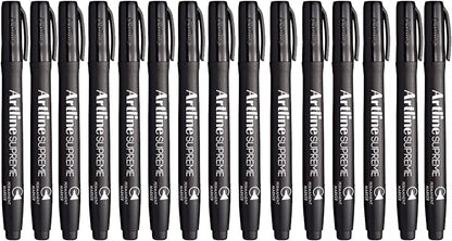 12x Artline Supreme Permanent Markers 0.4mm - Black Bulk Pack