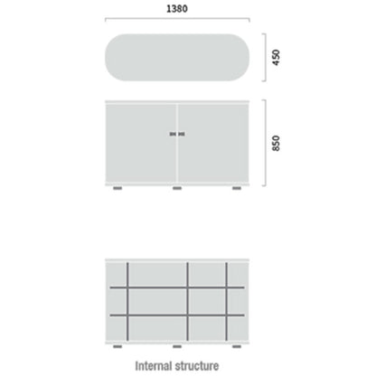 UFOU Fitin Rollin Mobile Roller Shutter Cabinet - Storage with Adjustable Shelves & Wheels