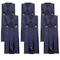 6x Mens Suspenders Braces Adjustable Strong Clip On Elastic Formal Wedding BULK - Grey