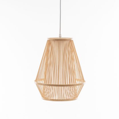 Natural Woven Bamboo Empire Pendant Lamp Hanging Light Bell Shade Boho Tropical