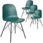 Set of 4 Modern Republica Dining Chair Office Furniture Seat Scandi Dark Green
