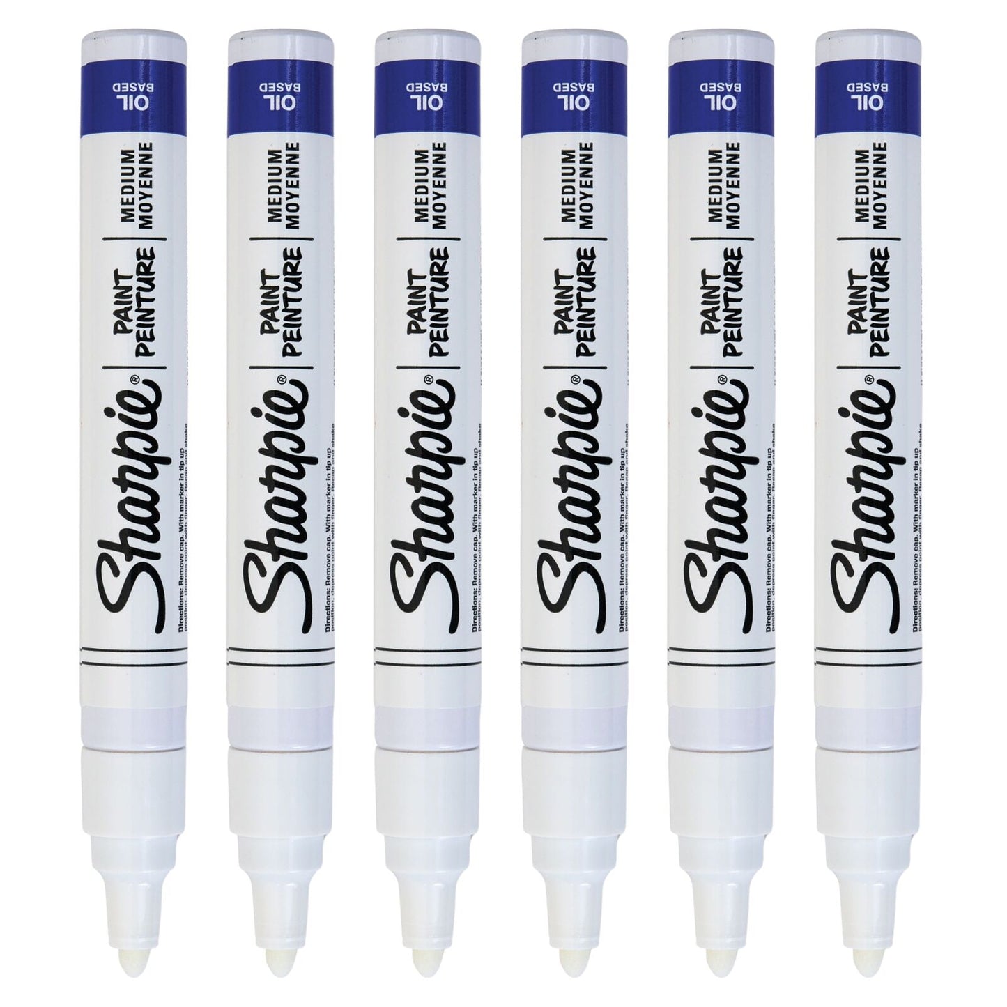 6x Sharpie Oil-Based Paint Markers in White Medium Point