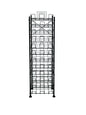 12 Tier Placemat Brochure Magazine Newspaper Display Rack Storage Stand on Wheels - Black Frame