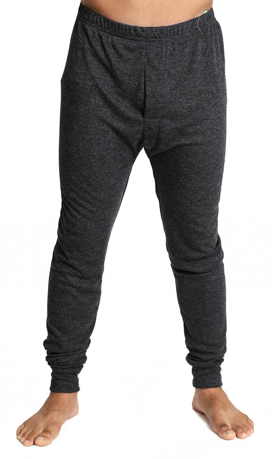Mens Merino Wool Blend Long John Thermal Pants Underwear Thermals Warm Winter - Black - L