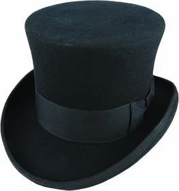 5.5"" Premium Mad Hatter Top Hat 100% Australian Wool Felt Magician Tuxedo Cap - Black - 60cm