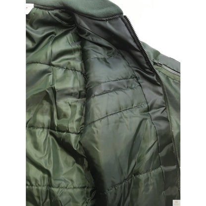 Plus Size Quilted Jacket Zip Up Classic Padded Flight Flying Winter Big & Tall - Bottle Green - Bottle Green - 6XL