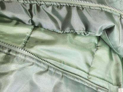Plus Size Quilted Jacket Zip Up Classic Padded Flight Flying Winter Big & Tall - Bottle Green - Bottle Green - 6XL