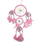 DREAM CATCHER Ornament Beads Beautiful with Natural Feathers 45cm  - Pink