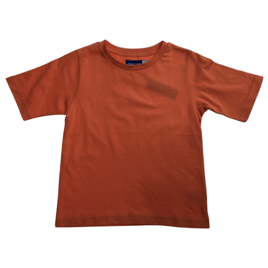 KIDS PLAIN T SHIRT Childrens Child 100% COTTON Boys Girls Basic Blank Tee Top - Red - 6