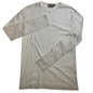 Mens 100% COTTON PLAIN LONG SLEEVE TOP Basic T Shirt Tee Slim Fitted Style - White - XL
