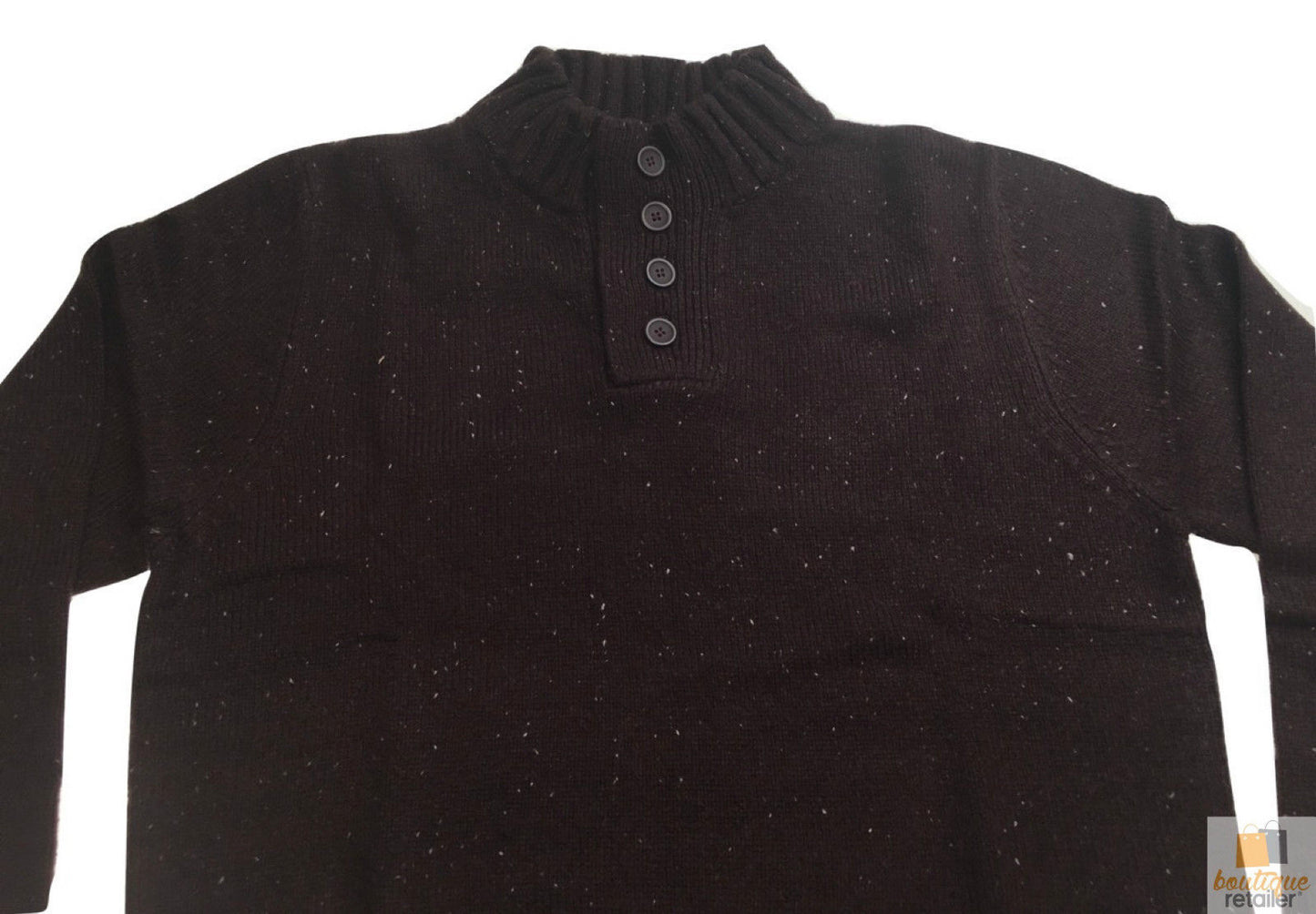 Mens Knit Jumper Pullover Sweater Knitted Casual Stretch Warm Winter  - 4 Button Mulberry 94 (KW16) - S
