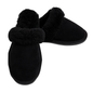 100% Sheepskin Moccasin Slippers Winter Genuine Scuffs Slip On Mens Womens - Black (with fur) - 7