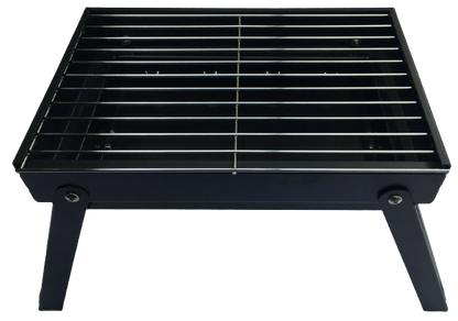 Premium Portable Charcoal Folding BBQ Grill Barbecue Foldable Travel - Black/Silver
