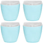 4x Oval Swing Top Waste Rubbish Bin Acrylic Lightweight Compact Bathroom Office in Blue
