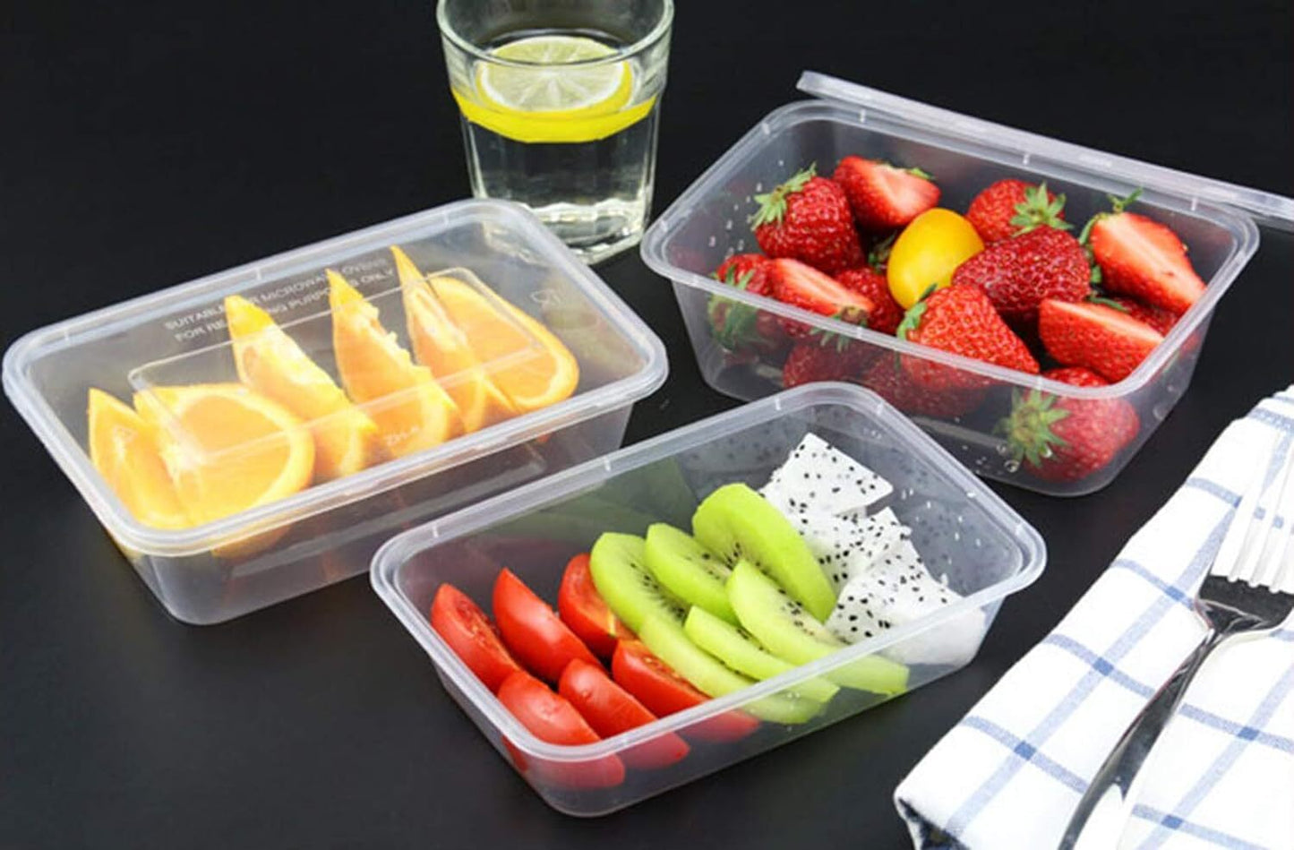 96pcs 2000ml Reusable Food Containers Plastic Meal Prep Storage - BPA Free