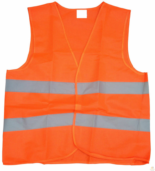 Hi Vis Safety VEST Reflective Tape Workwear Orange ONE SIZE Night & Day Use