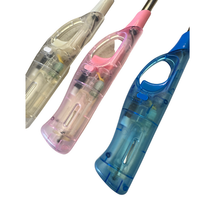 1x Clear Long Gas Lighter for BBQ Kitchen Cigarette w/ Safety Lock - Assorted Colours