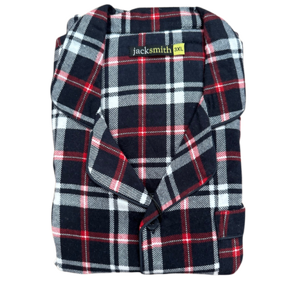 Mens Plus Size Flannelette Pyjamas 100% Cotton PJs Set Top Pants in Red Check - 3XL