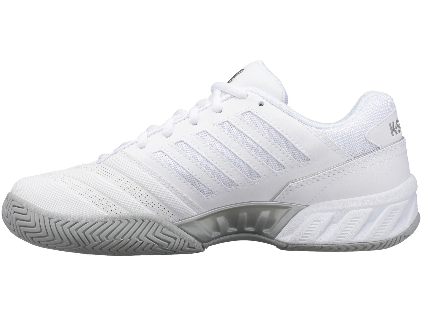 K-Swiss Womens Bigshot 4 AC Tennis Shoes - White/Silver - US 8.5